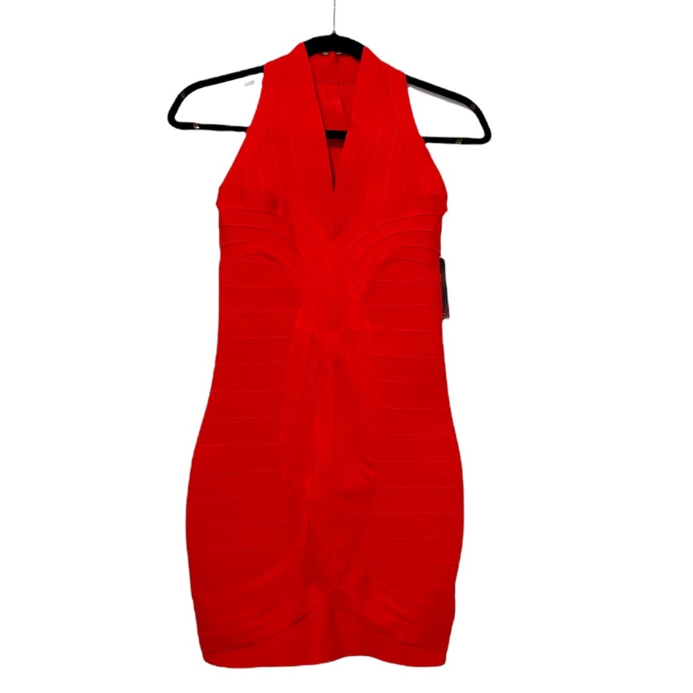 Gold Label WOW Couture- Red Halter Bandage dress